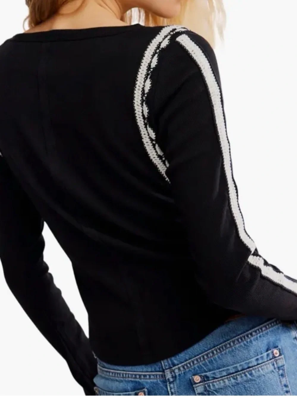 Free people Lost Love Long-Sleeve Top. NWT. Black
